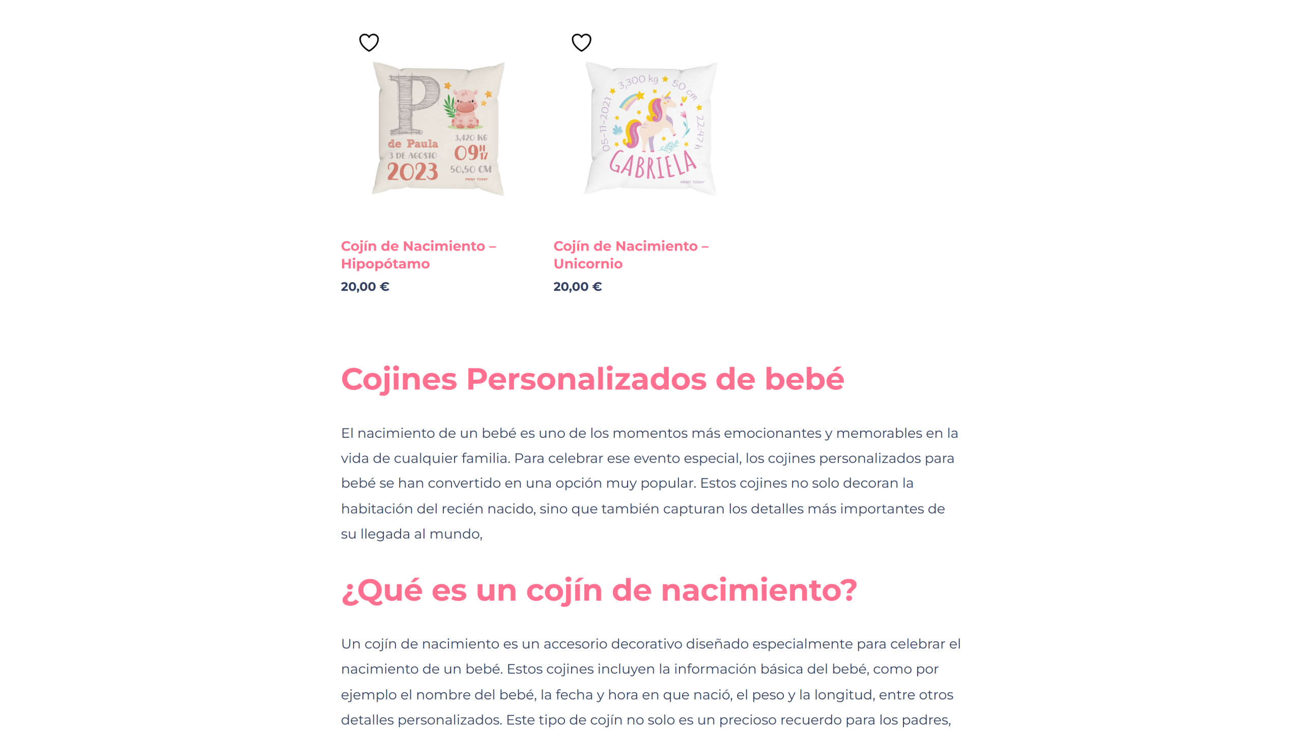 Ecommerce de artículos personalizados — versión escritorio