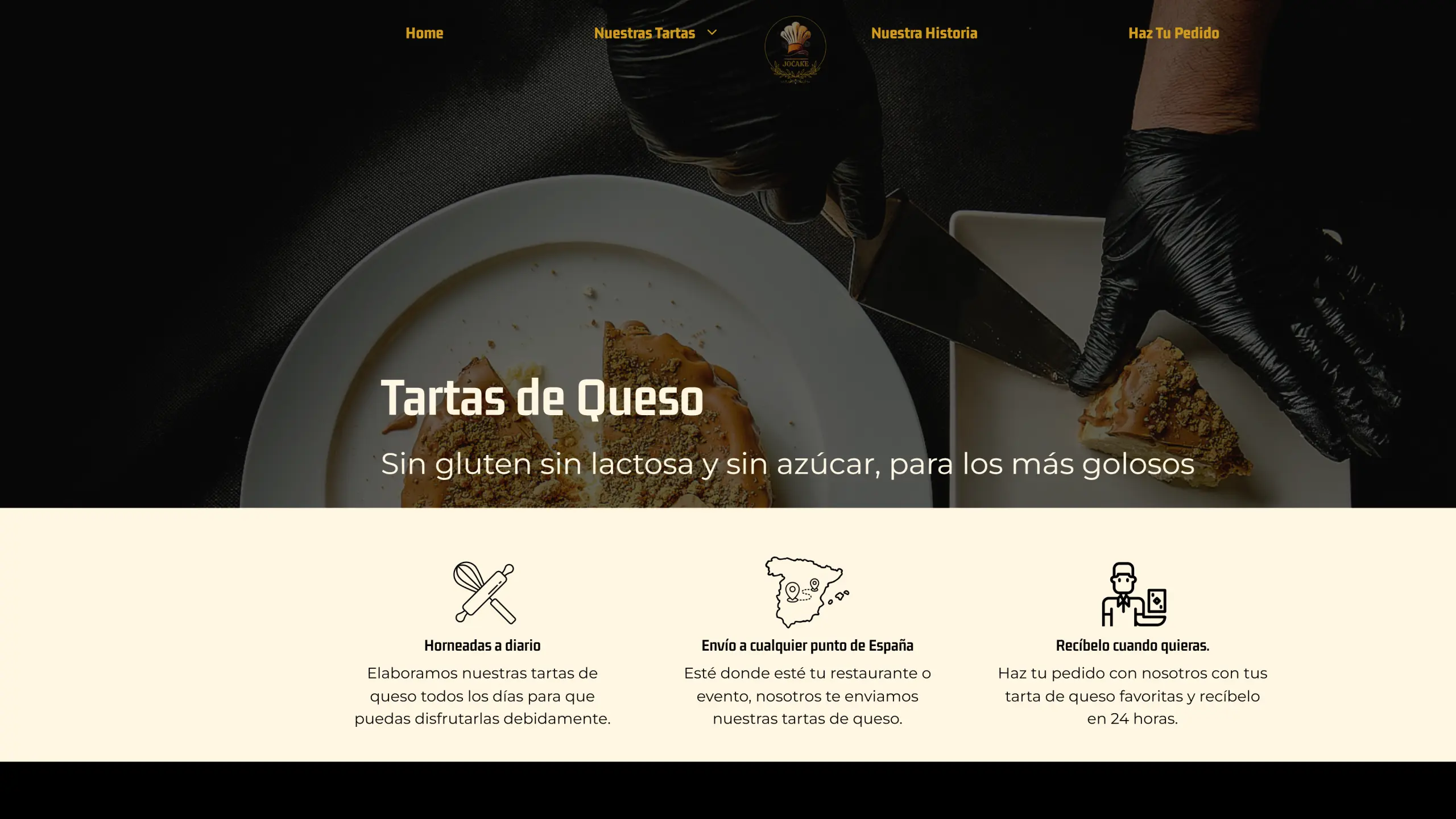 Tienda de tartas de queso — versión escritorio