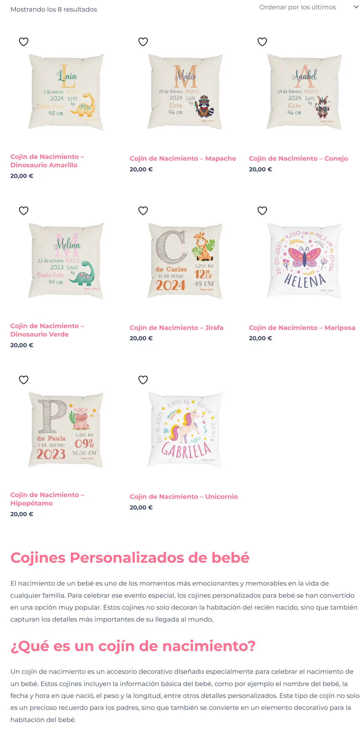 Ecommerce de artículos personalizados — versión móvil